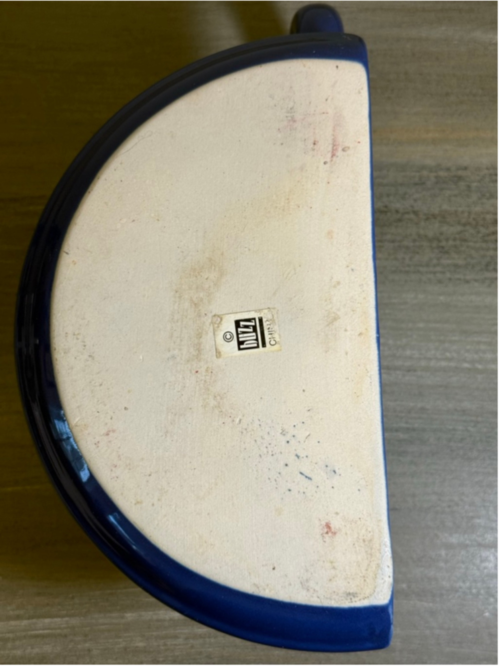 Cup & Saucer Ceramic Wall Pocket/Planter Cobalt Blue Hanging/Drain Holes - Picture 11 of 11